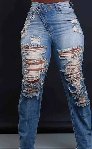 Crossover Distress Jeans